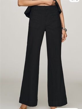 Mauve High-Rise Jude Linen Blend Trousers — Black